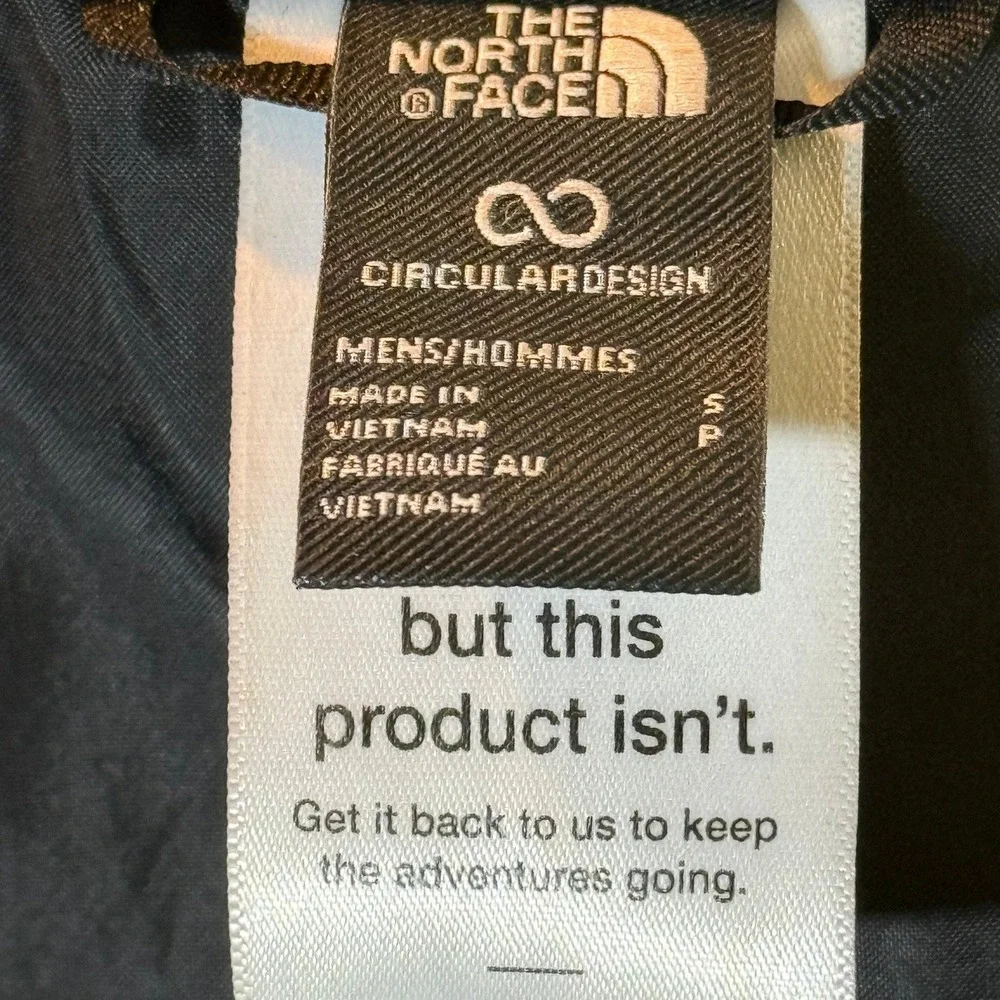 The North Face Mens Circular Design Puffer Jacket Black Full Zip Insulated Small